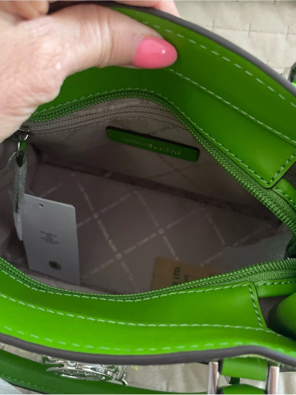 Michael Kors Lime Green calf hair and leather Satchel / crossbody